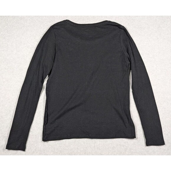 Majestic Paris Women Sweater Size 4 Cotton Cashmere Raw Trim Crewneck Pullover - Picture 3 of 7